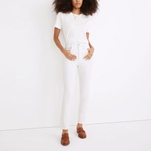 Madewell The Perfect Vintage High Rise Jeans Tile White W 32 NWT